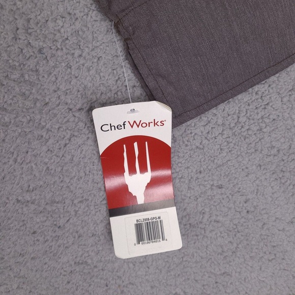 Chef Works Shirt Mens Medium Gray College Chefs Embroidered Uniform Cook Kitchen - Picture 8 of 16